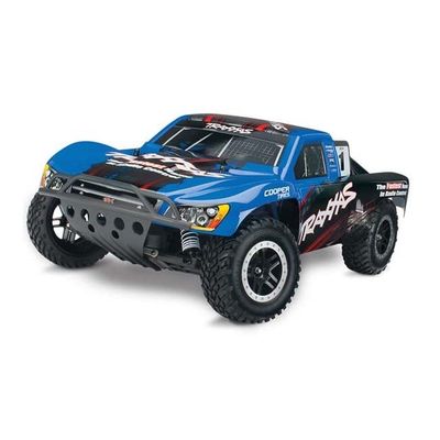TRX-44056-3-BLUE Traxxas Nitro Slash: 1/10-Scale Nitro-Powered 2WD Short Course Racing Truck with TQi Traxxas Link™ Enabled 2.4GHz Radio System and Traxxas Stability Management (TSM)®