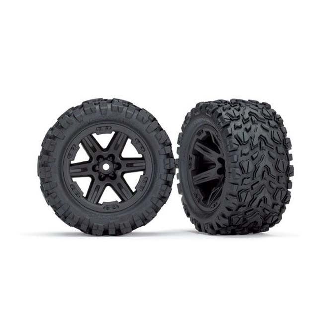 TRX-6773 Traxxas Tires &amp; wheels, assembled, glued (2.8) (RXT black wheels, Talon Extreme tires, foam inserts) (2) (TSM rated)