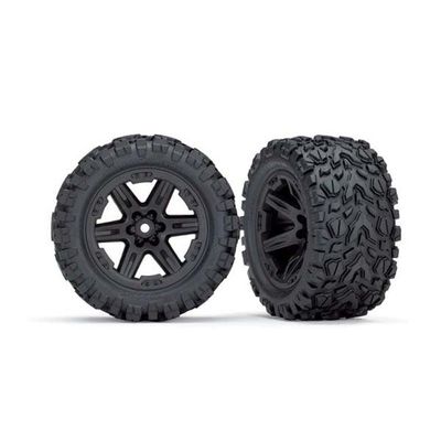 TRX-6773 Traxxas Tires &amp; wheels, assembled, glued (2.8) (RXT black wheels, Talon Extreme tires, foam inserts) (2) (TSM rated)