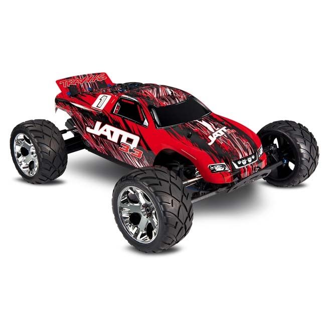 TRX-55077-3-REDX Traxxas Jato 3.3: 1/10 Scale 2-Speed Nitro-Powered 2WD Stadium Truck with TQi 2.4GHz Radio System, Traxxas Link  Wireless Module, and Traxxas Stability Management (TSM)