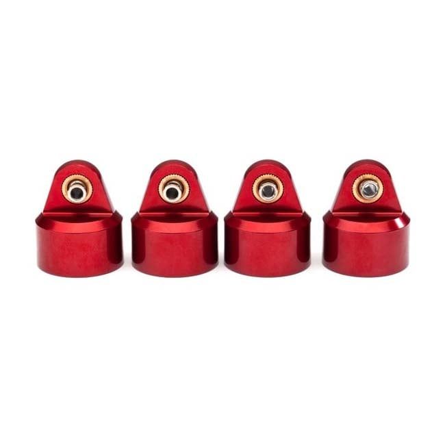 TRX-8964R Traxxas Shock caps, aluminum (red-anodized), GT-Maxx shocks (4)