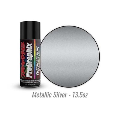 TRX-5073X Traxxas Body paint, ProGraphix™, metallic silver (13.5oz)