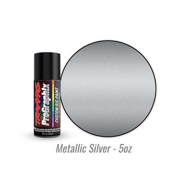 TRX-5073 Traxxas Body paint, ProGraphix™, metallic silver (5oz)