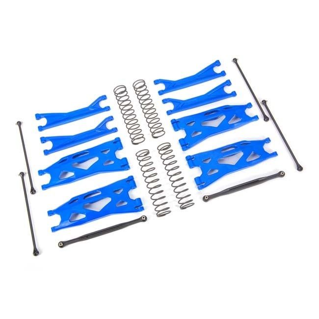TRX-7895X Traxxas Suspension kit, X-Maxx® WideMaxx®, blue (includes front &amp; rear suspension arms, front toe links, driveshafts, shock springs)
