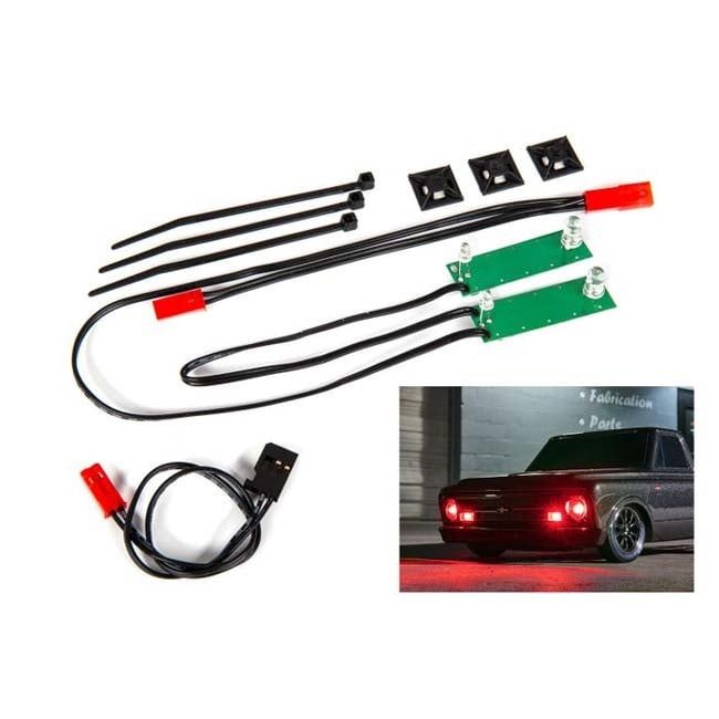 TRX-9496R Traxxas LED light set, front, complete (red) (includes light harness, power harness, zip ties (9))