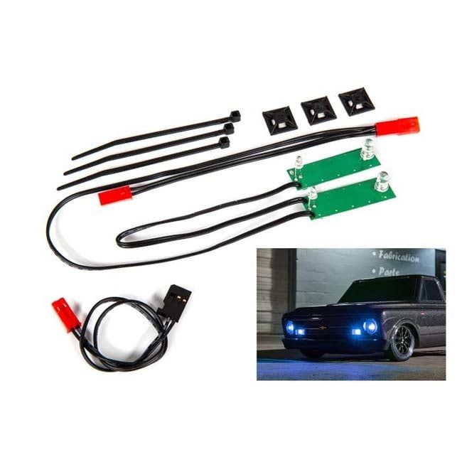 TRX-9496X Traxxas LED light set, front, complete (blue) (includes light harness, power harness, zip ties (9))