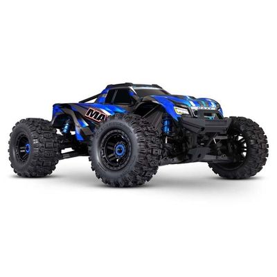 TRX-89086-4-BLUE Traxxas Maxx w/ WideMaxx Blue -  Maxx 1/10 scale monster truck. Fully assembled, Ready-To-Race®, with TQi™ 2.4GHz radio system, VXL-4s™ brushless power system, and ProGraphix® painted