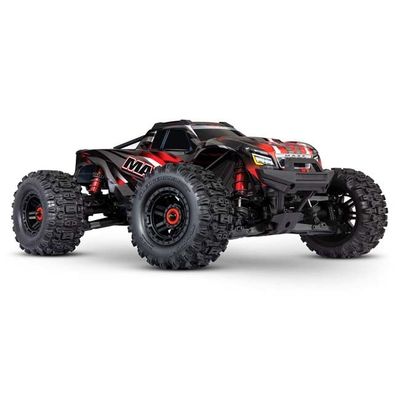 TRX-89086-4-RED Traxxas Maxx w/ WideMaxx Red -  Maxx 1/10 scale monster truck. Fully assembled, Ready-To-Race®, with TQi™ 2.4GHz radio system, VXL-4s™ brushless power system, and ProGraphix® painted b