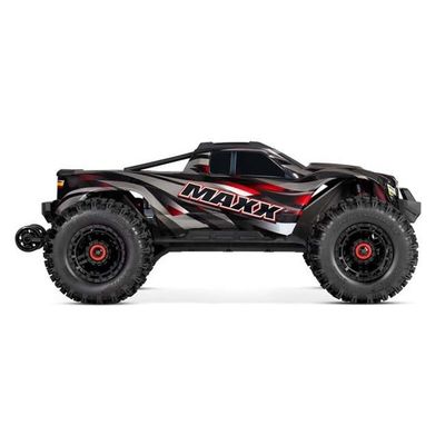 TRX-89086-4-RED Traxxas Maxx w/ WideMaxx Red - Maxx 1/10 scale monster truck. Fully assembled, Ready-To-Race®, with TQi™ 2.4GHz radio system, VXL-4s™ brushless power system, and ProGraphix® painted b