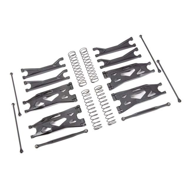 TRX-7895 Traxxas Suspension kit, X-Maxx® WideMaxx®, black (includes front &amp; rear suspension arms, front toe links, driveshafts, shock springs)
