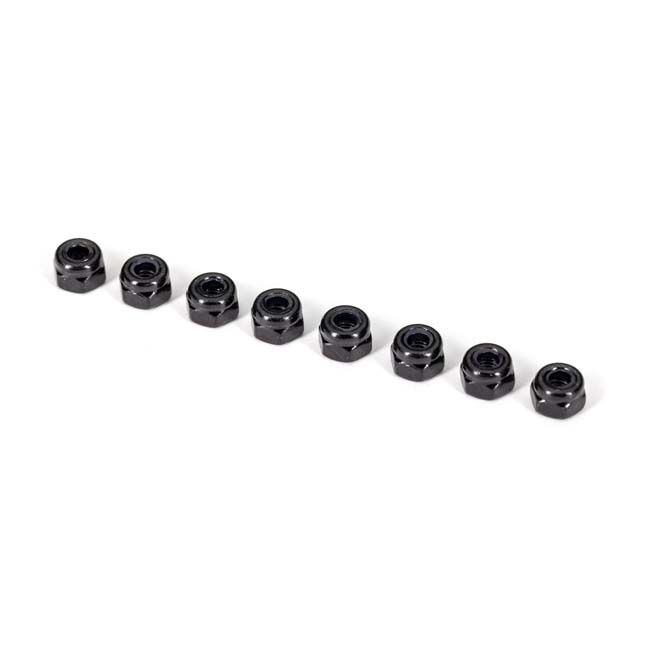 TRX-2745X Traxxas Nuts, 3mm nylon locking, black (8)