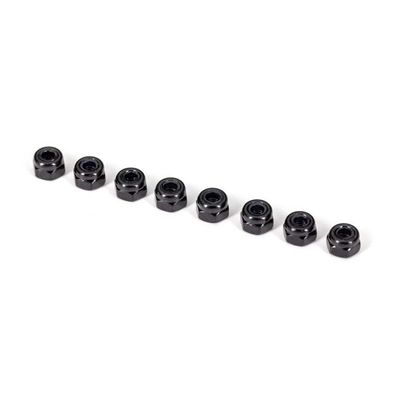 TRX-2745X Traxxas Nuts, 3mm nylon locking, black (8)