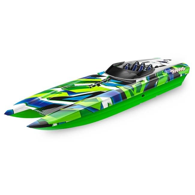 TRX-57046-4-GRNR Traxxas DCB M41 (Green) Widebody: Brushless Race Boat with TQi Traxxas Link™ Enabled 2.4GHz Radio System &amp; Traxxas Stability Management (TSM)
