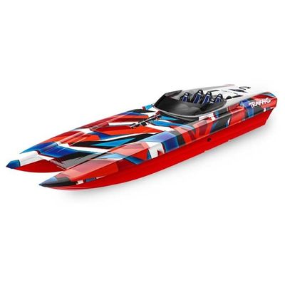 TRX-57046-4-REDR Traxxas DCB M41 (Red) Widebody: Brushless Race Boat with TQi Traxxas Link™ Enabled 2.4GHz Radio System &amp; Traxxas Stability Management (TSM)