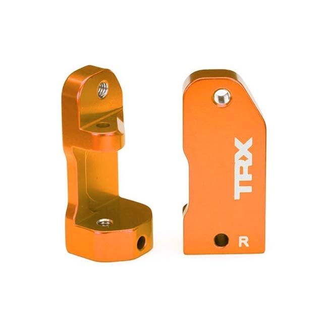 TRX-3632T Traxxas Caster blocks, 30-degree, Orange-anodized 6061-T6 aluminum (left &amp; right)/ suspension screw pin (2)
