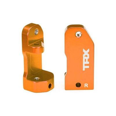 TRX-3632T Traxxas Caster blocks, 30-degree, Orange-anodized 6061-T6 aluminum (left &amp; right)/ suspension screw pin (2)