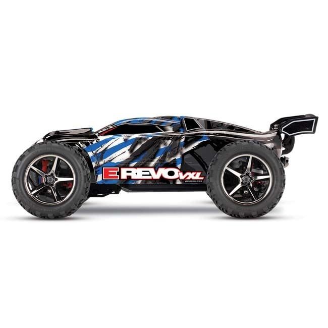 TRX-71076-8-BLUEX Traxxas 1/16 Scale E-Revo VXL: 4X4 Brushless Monster Truck w/USB-C
