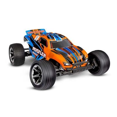 TRX-37254-8-ORNG Traxxas Rustler 2wd XL-5 HD w/ Battery Orange