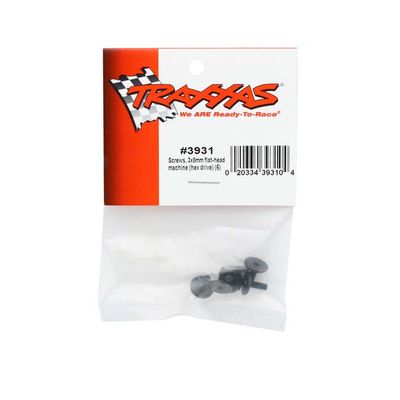 TRX-3931 Traxxas Screws, 3x8mm flat-head machine (hex drive) (6)