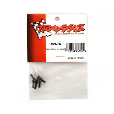 TRX-2576 Traxxas Button-Head Machine Screws 3x8 mm Hex Drive (6)