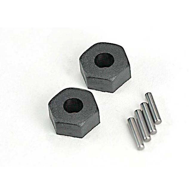 TRX-1654 Traxxas 12mm hex wheel hubs, (2)/ stub axle pins (2) nylon plastic