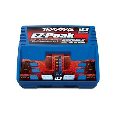 TRX-2972 Traxxas EZ-Peak Dual Charger 100W NiMH/LiPo with iD Auto Battery Identification