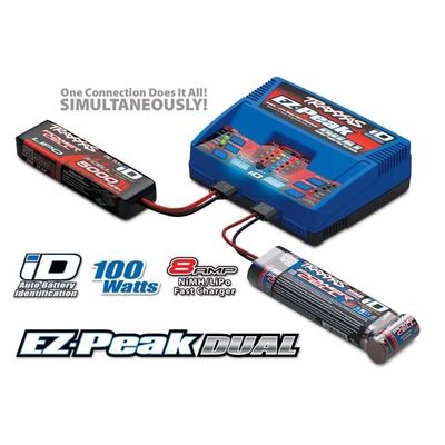 TRX-2990 Traxxas Battery/Charger Completer Pack — 2972 Dual Charger + (2×) 2872X 5000 mAh 3S LiPo