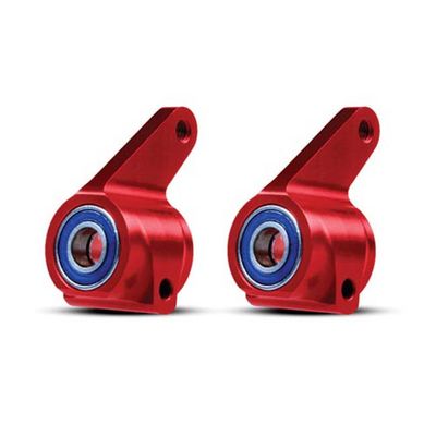 TRX-3636X Traxxas Steering Blocks, Red-Anodized 6061-T6 Aluminum (2), with 5x11mm Ball Bearings (4)