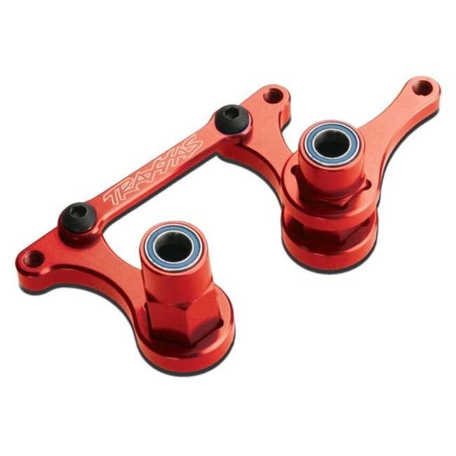 TRX-3743X Traxxas Aluminum Steering Bellcrank Set, Red-Anodized with Bearings (assembled)