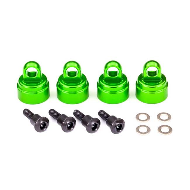TRX-3767G Traxxas Aluminum Shock Caps, Green-Anodized (4) (fits all Ultra Shocks)