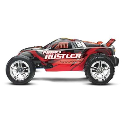 TRX-44096-3-RED Traxxas Nitro Rustler 1/10 Nitro 2WD Stadium Truck with TQi TSM RTR - Red (Collector Specs)