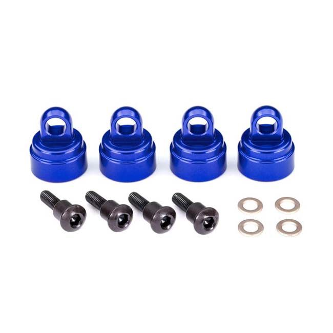 TRX-3767A Traxxas Aluminum Shock Caps, Blue-Anodized (4) (fits all Ultra Shocks)