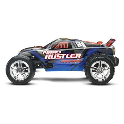 TRX-44096-3-BLUE Traxxas Nitro Rustler 1/10 Nitro 2WD Stadium Truck with TQi TSM RTR - Blue (Collector Specs)