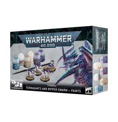 GWS-60-13 Games Workshop Warhammer 40,000 Tyranids: Termagants and Ripper Swarm + Paints Set GWS-60-13 Games Workshop Warhammer 40,000 Tyranids: Termagants and Ripper Swarm + Paints Set