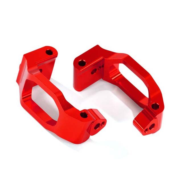TRX-8932R Traxxas Caster Blocks C-Hubs 6061-T6 Aluminum Red-Anodized Left and Right with Hardware (Superseded)