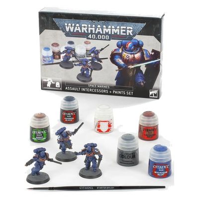 GWS-60-11-2020 Games Workshop Warhammer 40,000 Space Marines: Assault Intercessors + Paints Set (2020)