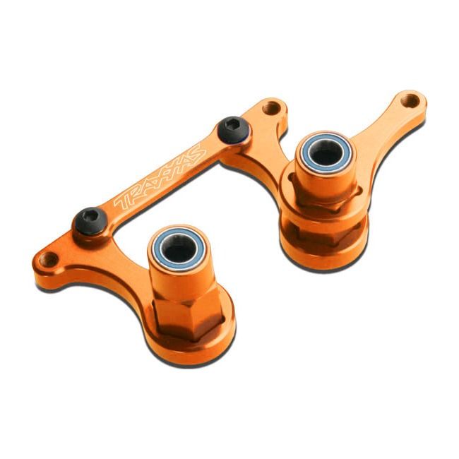 TRX-3743T Traxxas Aluminum Steering Bellcrank Set, Orange-Anodized with Bearings (assembled)