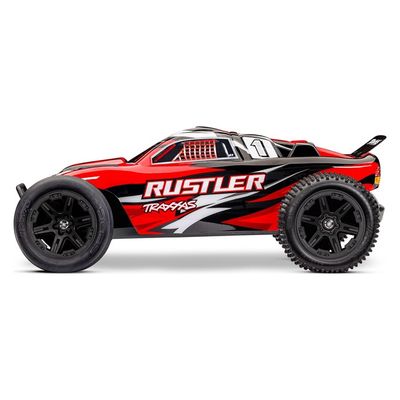 TRX-37254-8-REDX Traxxas Rustler 2WD XL-5 HD Stadium Truck with Battery, RedX