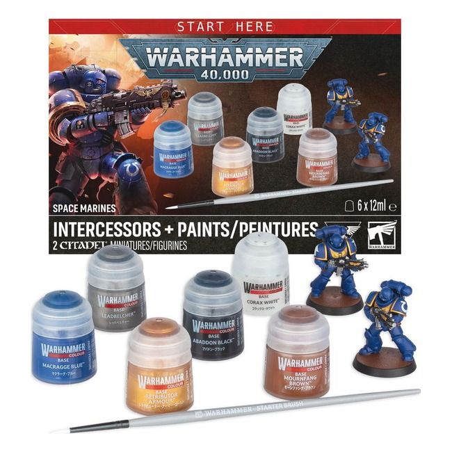 GWS-60-11 Games Workshop Warhammer 40,000 Space Marines: Intercessors + Paints Set (2026)