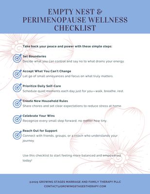 perimenopause empty nest survival guide digital workbook for midlife women