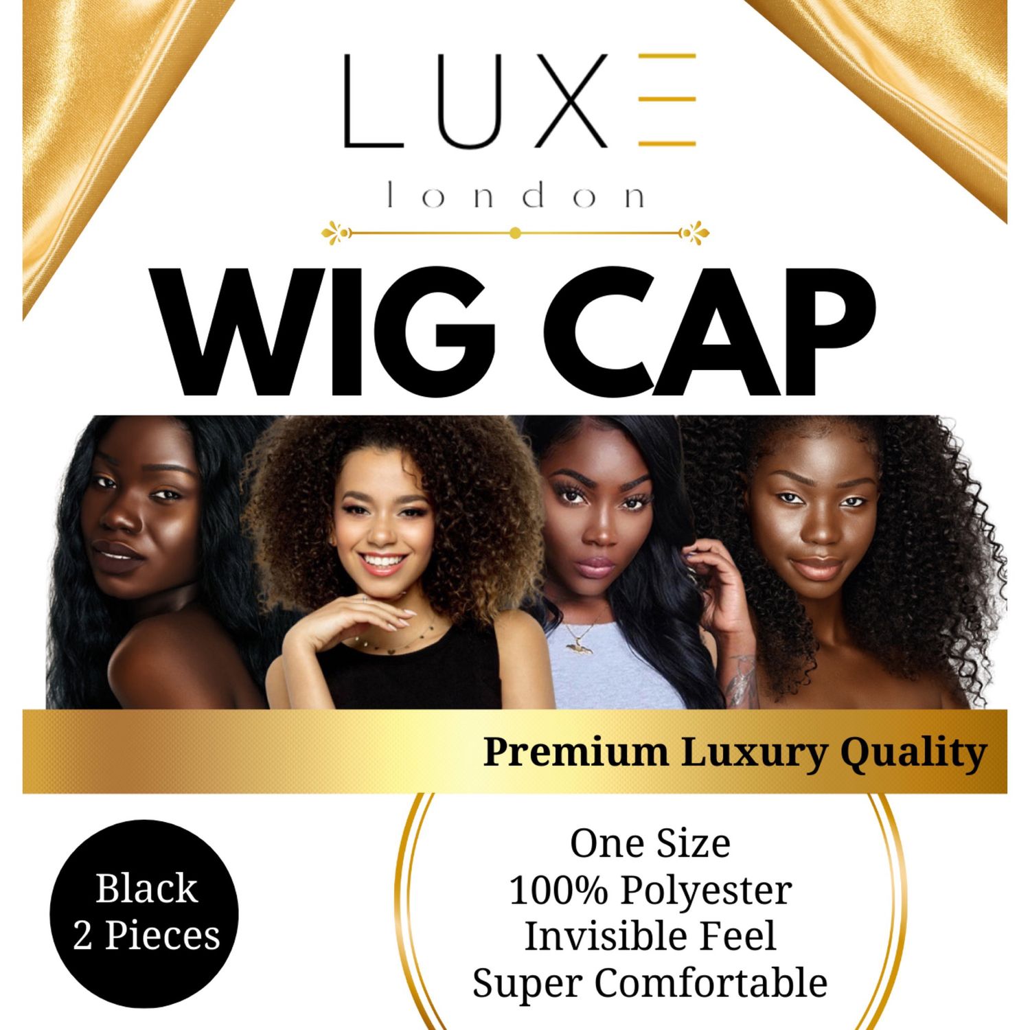 Wig Cap 2pk - Black