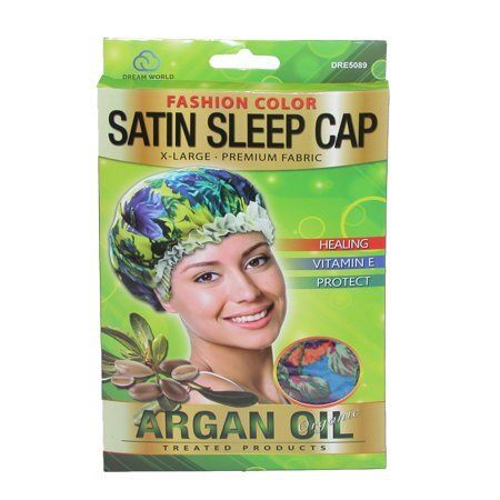Cap - Dream World - Argan Oil Satin Sleep Cap - Floral