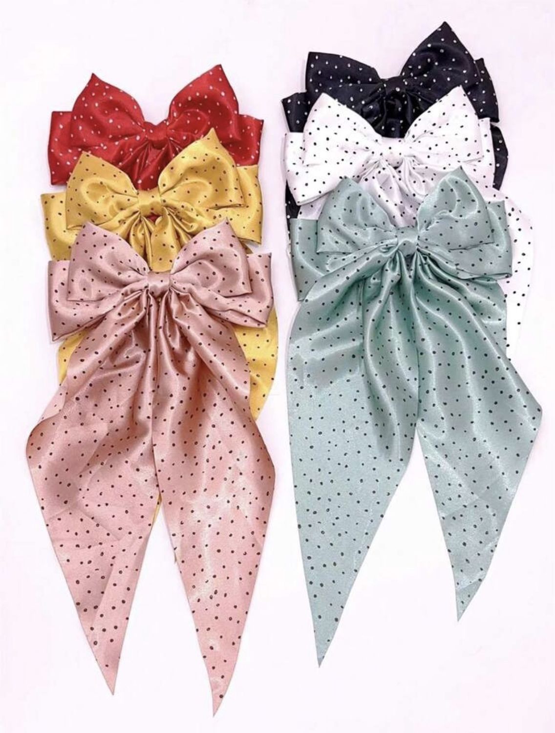 Hair Clip - Bow (Polka Dots)