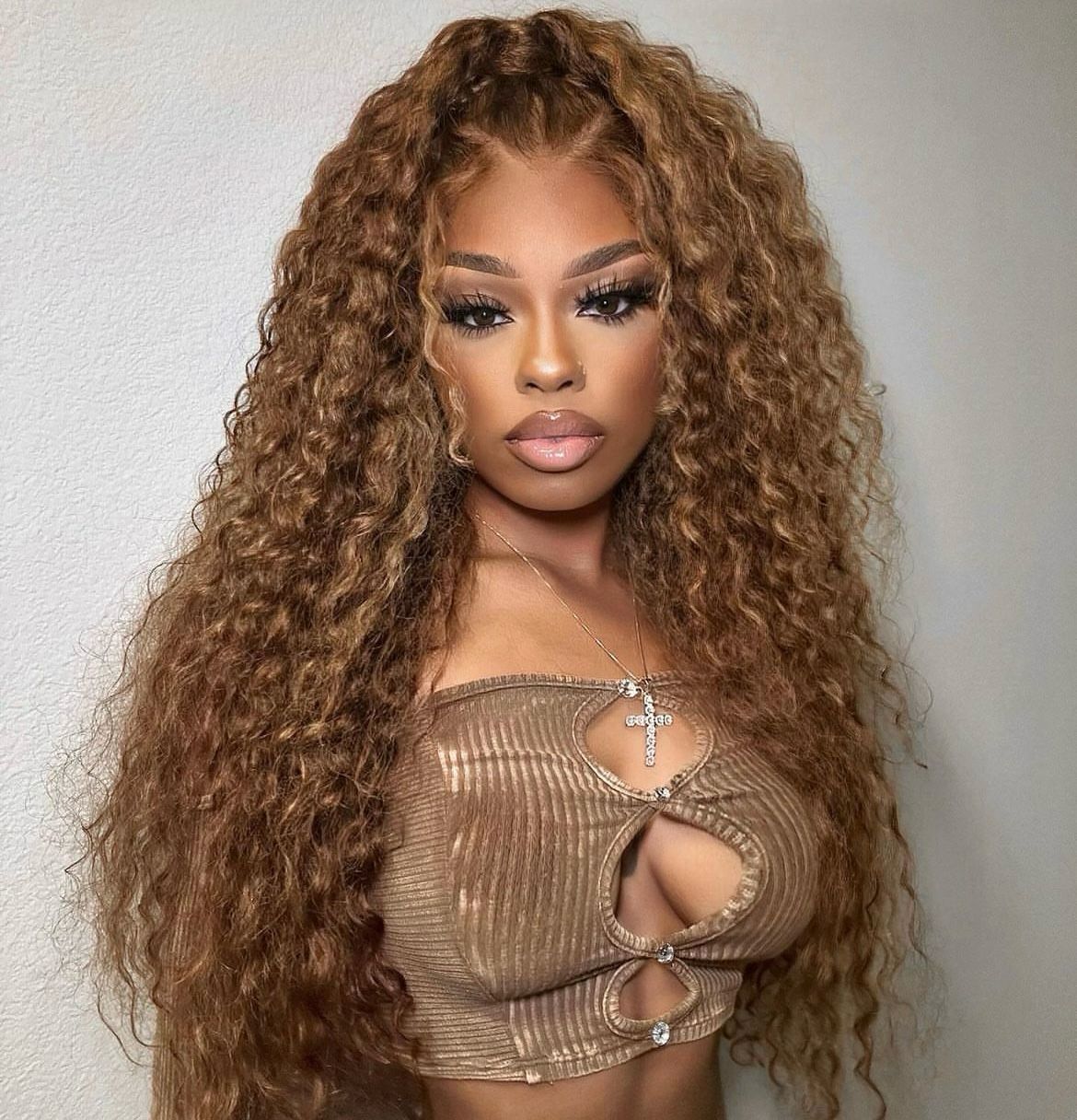 Wig - Front Lace - Kinky Curl 30&quot; - P4/27