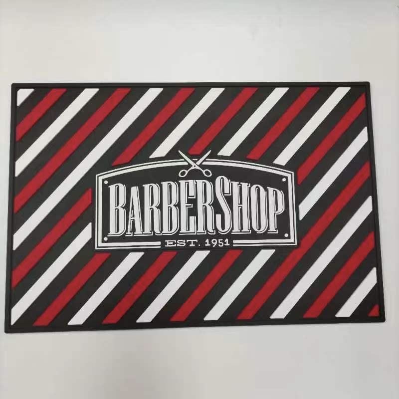 Mat - Large Silicone Heat Resistant - Red/Blk/White Barbershop