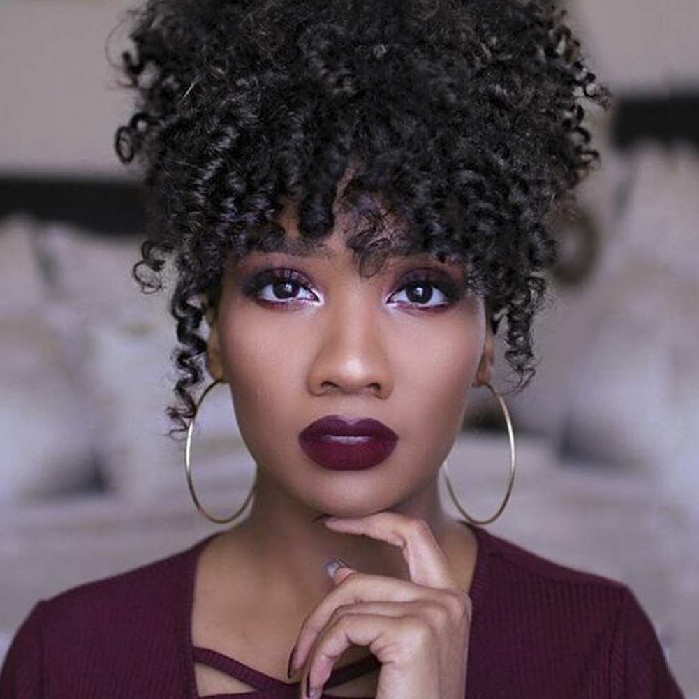 Raw Hair - Curly Puff w/Bang