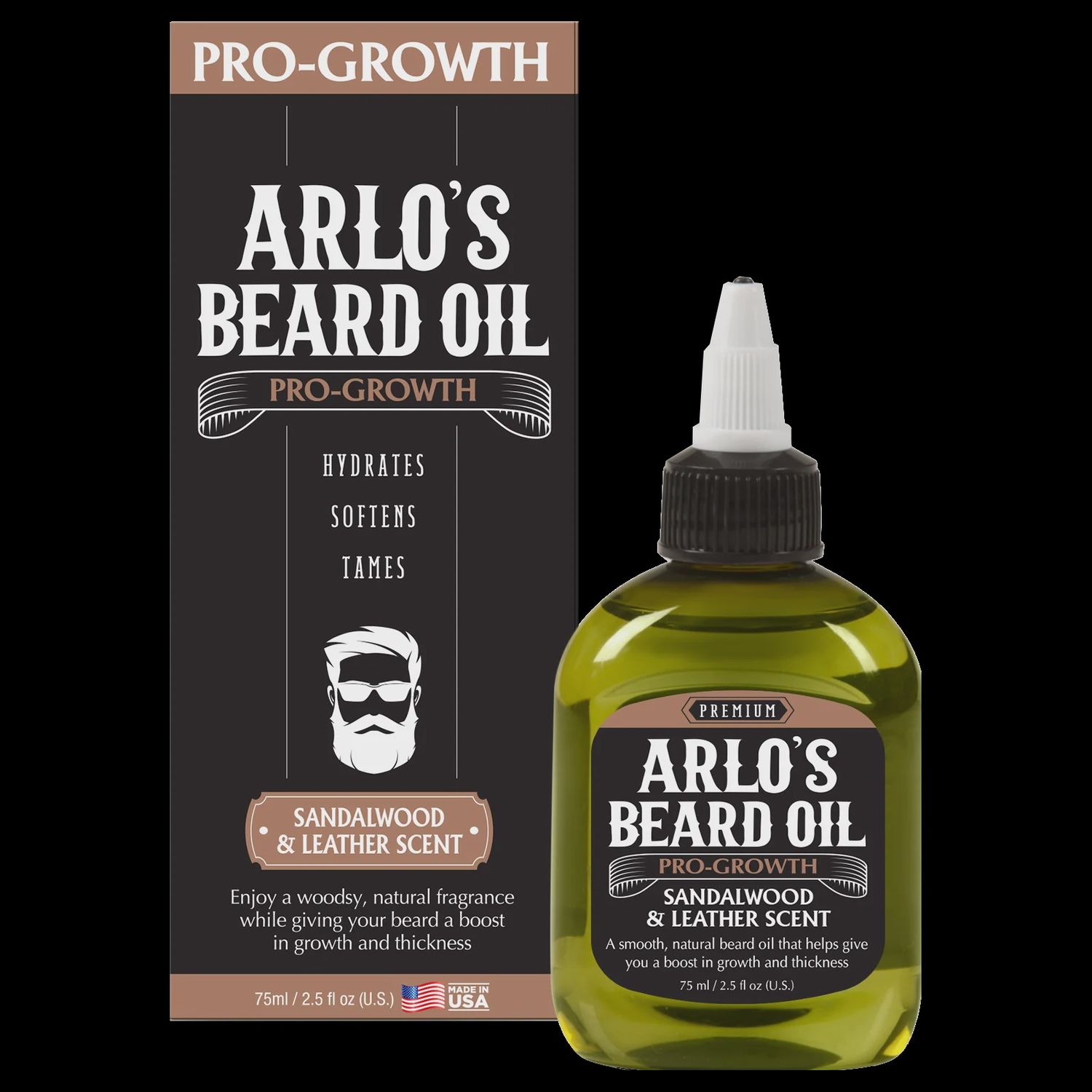 ARLO&#39;S BEARD OIL SANDALWOOD/LEATHER 2.5oz