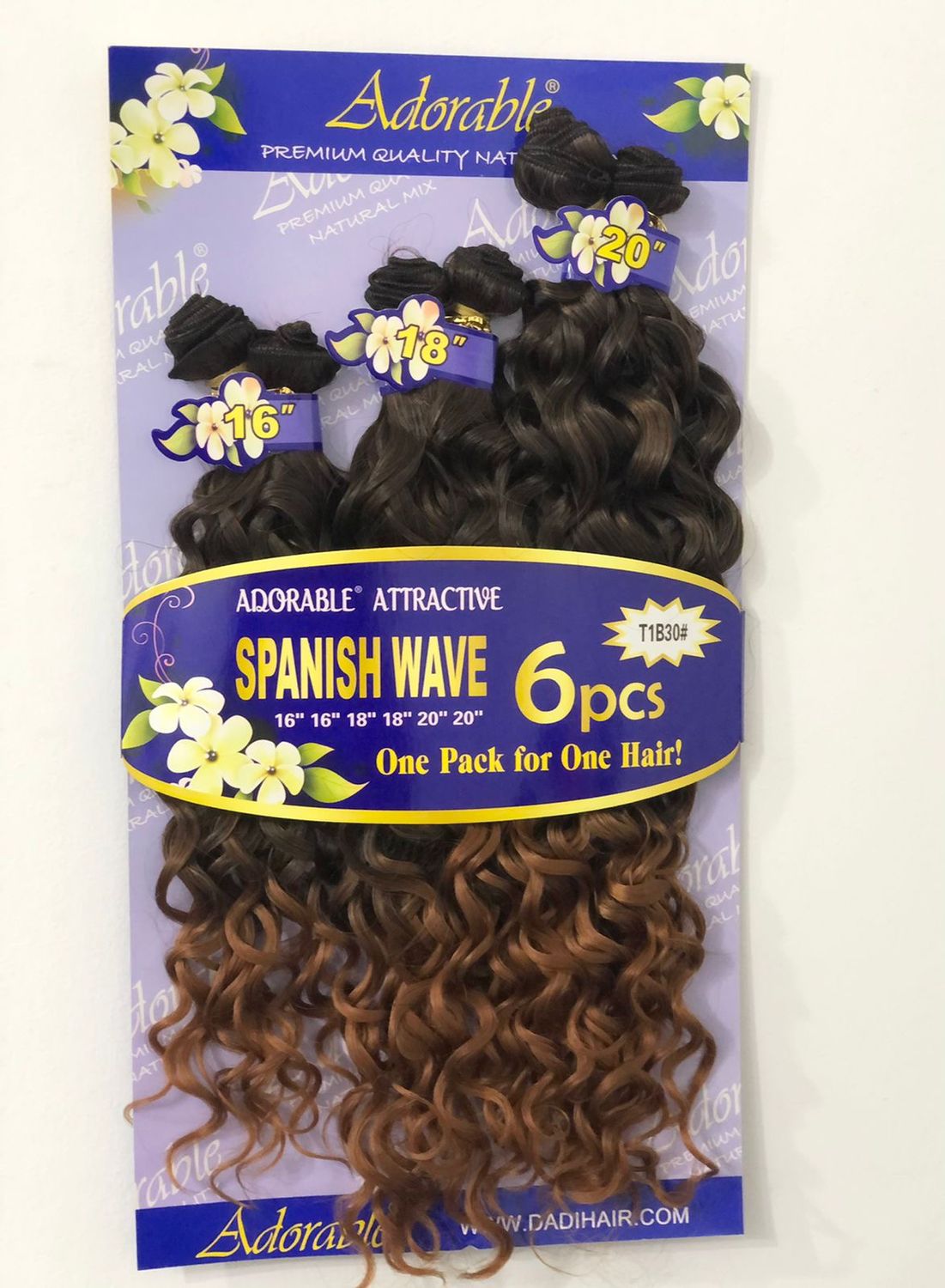 Adorable - Spanish Wave 6pcs –  (16/18/20) - 1B/30