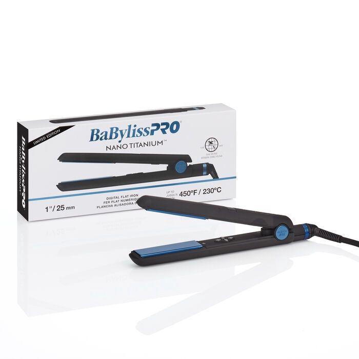 BABYLISS N/T F/IRON DIGITAL BLK/BLU L/ED 1&quot;/25mm