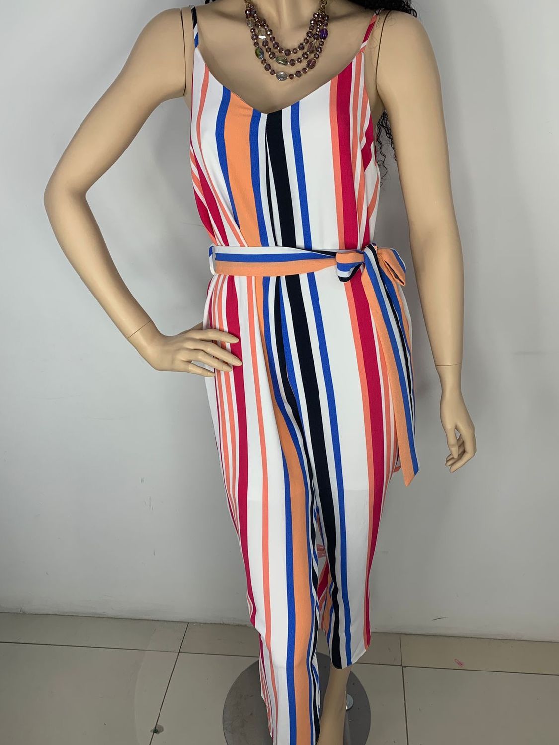 Ladies Stripe Jumpsuit (SS1349)
